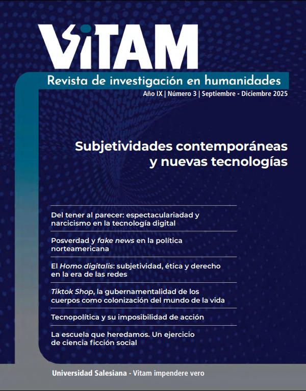 					Ver Vol. 9 Núm. 3 (2025): Vitam. Revista de Investigación en Humanidades. Septiembre - Diciembre 2025
				