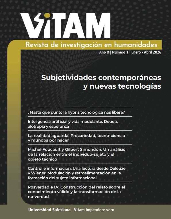 					Ver Vol. 10 Núm. 1 (2026): Vitam. Revista de Investigación en Humanidades. Enero - Abril 2026
				